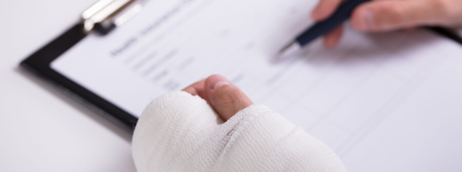 injured person filling out form